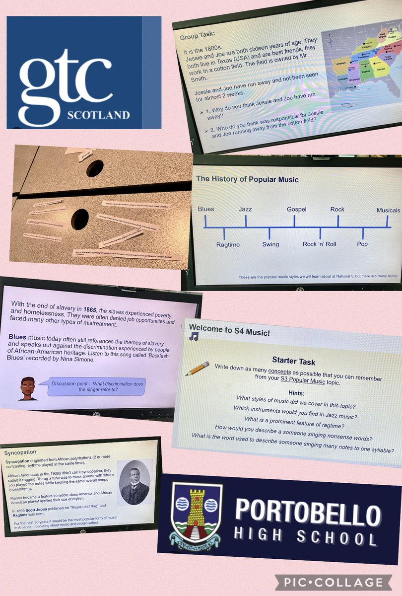 bones_carmel's tweet photo. ⁦Toe tapping new Ttable Tuesday @MrsN_Music⁩ introducing S4 music 🎶 check out cross curricular links👂🏼to Nina Simone ⁦@PortobelloHigh⁩ ⁦@gtcs⁩ ⁦@osirisedu⁩ #oti then #edtech #ipads QR code quiz to check genre recognition for learning - starting points 🙌🏻 https://t.co/abY4zxW8jL