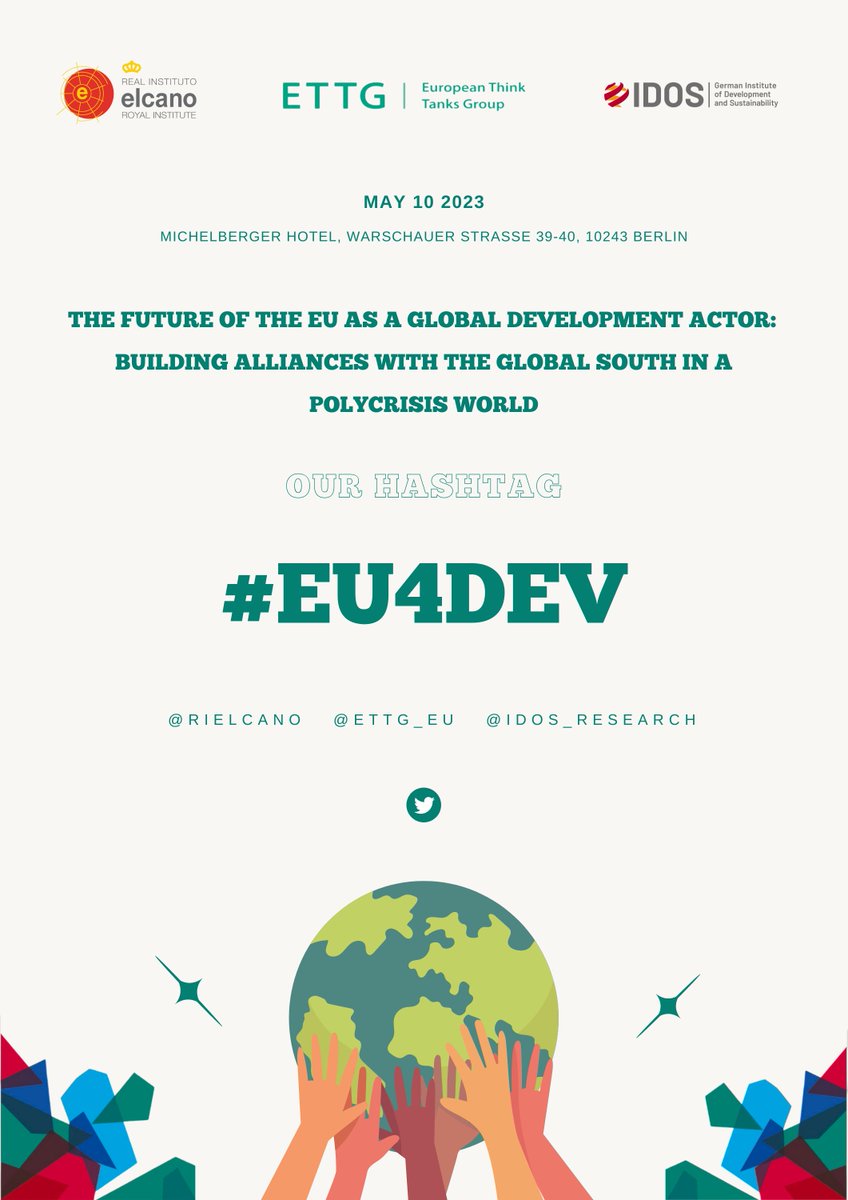 ettg_eu's tweet photo. Join us for a panel debate tomorrow as we discuss the future of the #EU as a global development actor  🌍

Organized by @ettg_eu @IDOS_research @rielcano 📍

Check our website for updated info https://t.co/FZvZMBy77w 

#EU4DEV https://t.co/taUvP18EbZ