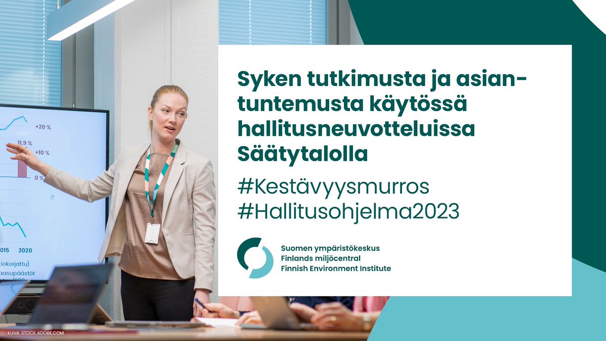 Kiertotalous sekä tuuli- ja aurinkovoima ovat keskusteluttaneet #Hallitusohjelma2023:n valmistelijoita alkuviikosta. <a href="/SYKEinfo/">Suomen ympäristökeskus</a> on antanut asiantuntemustaan Säätytalon neuvotteluihin, kun professorit <a href="/pekkajuhaniles2/">Pekka Leskinen</a> ja <a href="/jyriseppala/">Jyri Seppälä</a> ovat pitäneet alustukset neuvottelijoille.(1/2)