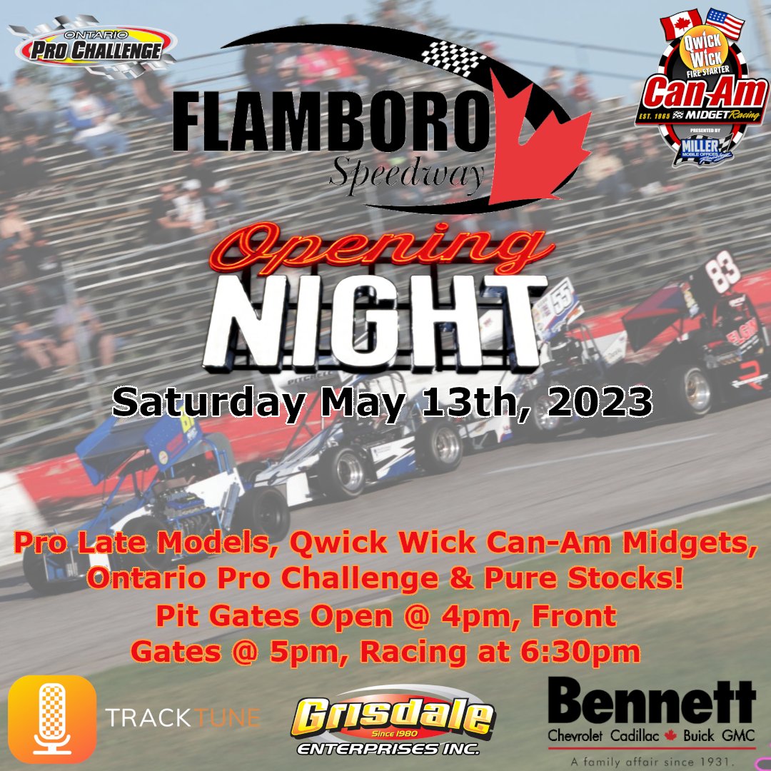 FlamboroSpdwy's tweet image. We are happy to finally say, IT’S RACE WEEK!!!!!!

Our season is going to be kicking off this weekend May 13th with a full slate of racing action!

Be sure to download the TrackTune App before coming to the track and bring some headphones to listen to the action all night long!