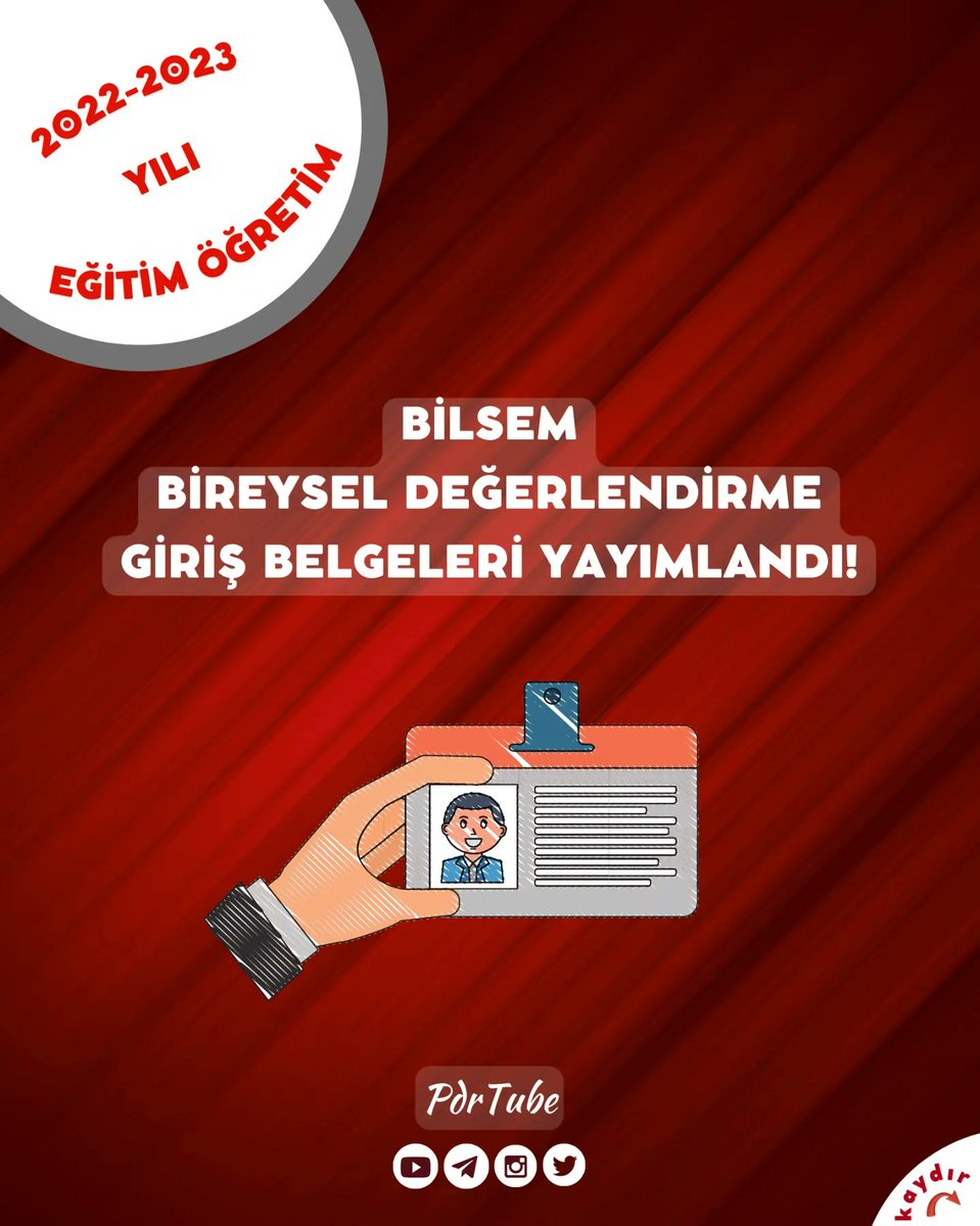 pdrtube's tweet photo. Bilsem Bireysel Değerlendirme Uygulama Giriş Belgeleri Yayımlandı!📝📚💻

❣️ Fotoğraflı giriş belgeleri 09 Mayıs 2023 tarihinden itibaren okul müdürlükleri tarafından onaylanıp, mühürlenerek öğrenci velilerine imza karşılığında teslim etmelilerdir!🧐🤔
#bilsem https://t.co/UvJtkrHpXA