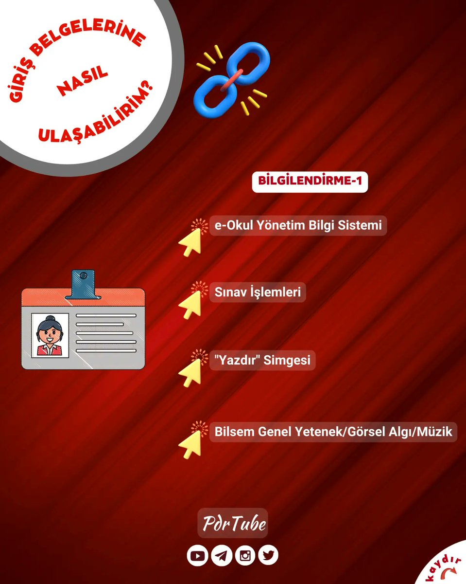 pdrtube's tweet photo. Bilsem Bireysel Değerlendirme Uygulama Giriş Belgeleri Yayımlandı!📝📚💻

❣️ Fotoğraflı giriş belgeleri 09 Mayıs 2023 tarihinden itibaren okul müdürlükleri tarafından onaylanıp, mühürlenerek öğrenci velilerine imza karşılığında teslim etmelilerdir!🧐🤔
#bilsem https://t.co/UvJtkrHpXA