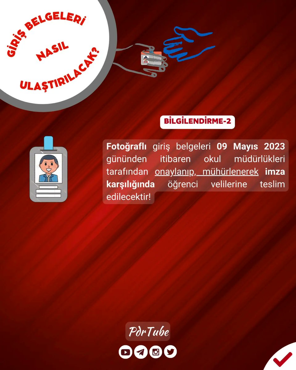 pdrtube's tweet photo. Bilsem Bireysel Değerlendirme Uygulama Giriş Belgeleri Yayımlandı!📝📚💻

❣️ Fotoğraflı giriş belgeleri 09 Mayıs 2023 tarihinden itibaren okul müdürlükleri tarafından onaylanıp, mühürlenerek öğrenci velilerine imza karşılığında teslim etmelilerdir!🧐🤔
#bilsem https://t.co/UvJtkrHpXA