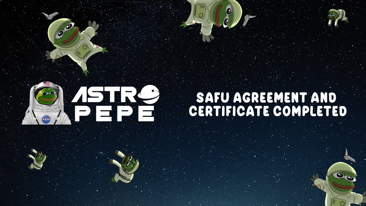 AstroPepe_'s tweet photo. 🚨🔒👀 We are pleased to announce that the AstroPepe Secure Asset Fund for Users (SAFU) is now available to all our users. 🌌👨‍🚀🚀

AstroPepe SAFU report by Coinsult: https://t.co/c6qOdAtiVq

#AstroPepe #bsc #BNB  #KYC #Audit #SAFU #PinkSale https://t.co/kYPPChahZr