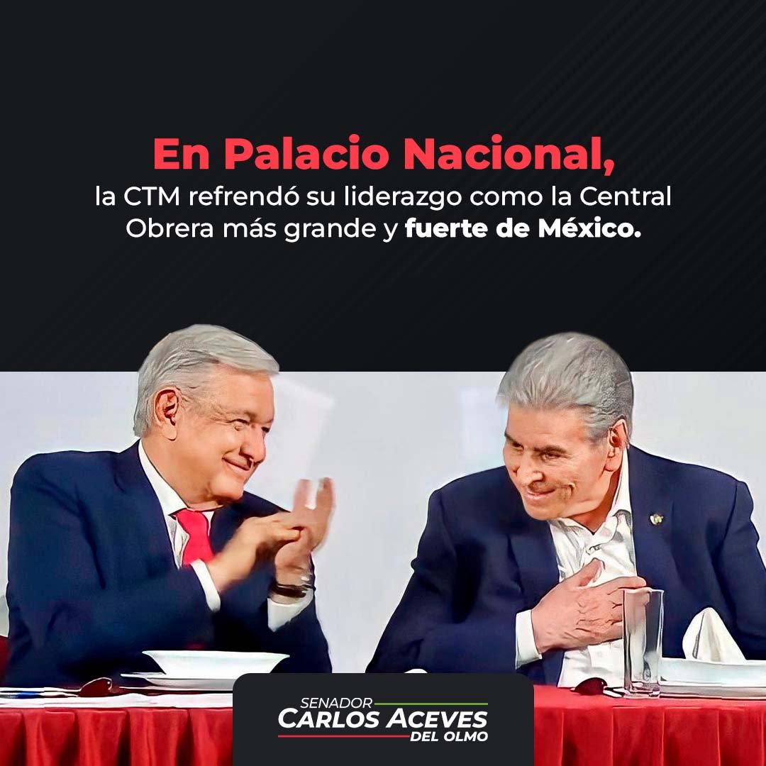 CarlosAceves_'s tweet photo. 🏛️💪 En el marco de la conmemoración del Día Internacional del Trabajo, la @CTM_MX refrendó en Palacio Nacional, su posición como la organización líder en el impulso de la democracia sindical.

¡Unidad y Trabajo! https://t.co/N77vkcKdXf