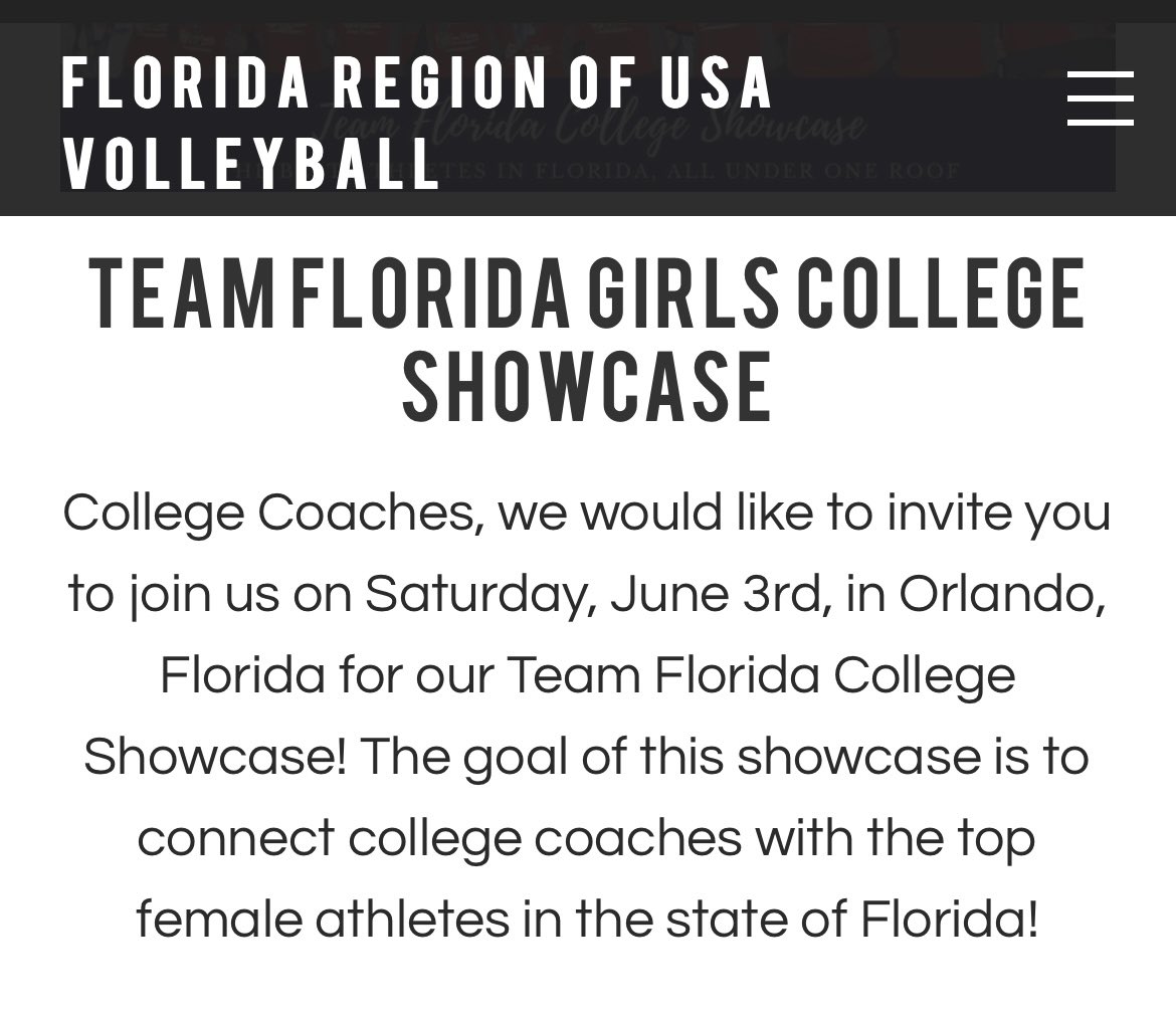 Excited to tryout for Team Florida! Thanks, USA Volleyball, for the invite! @BoomersVB @usavolleyball #usav_ntdp #FloridaVolleyball #classof2025 #OutsideHitter #GirlsVolleyball #IndoorVolleyball #6RotationPlayer