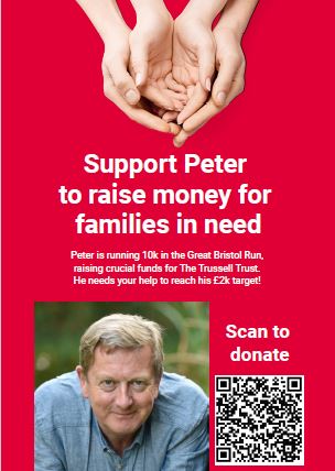 MethodsDigital's tweet photo. This Sunday, Peter Rowlins is running 10k in the #GreatBristolRun to raise funds for @TrussellTrust. He is at 64% of his target, if you are able to donate a few £'s to help Peter edge towards his £2k target, he would be so grateful👉  https://t.co/i7hio36OvQ

Many thanks 🙏 https://t.co/quRQJuiead