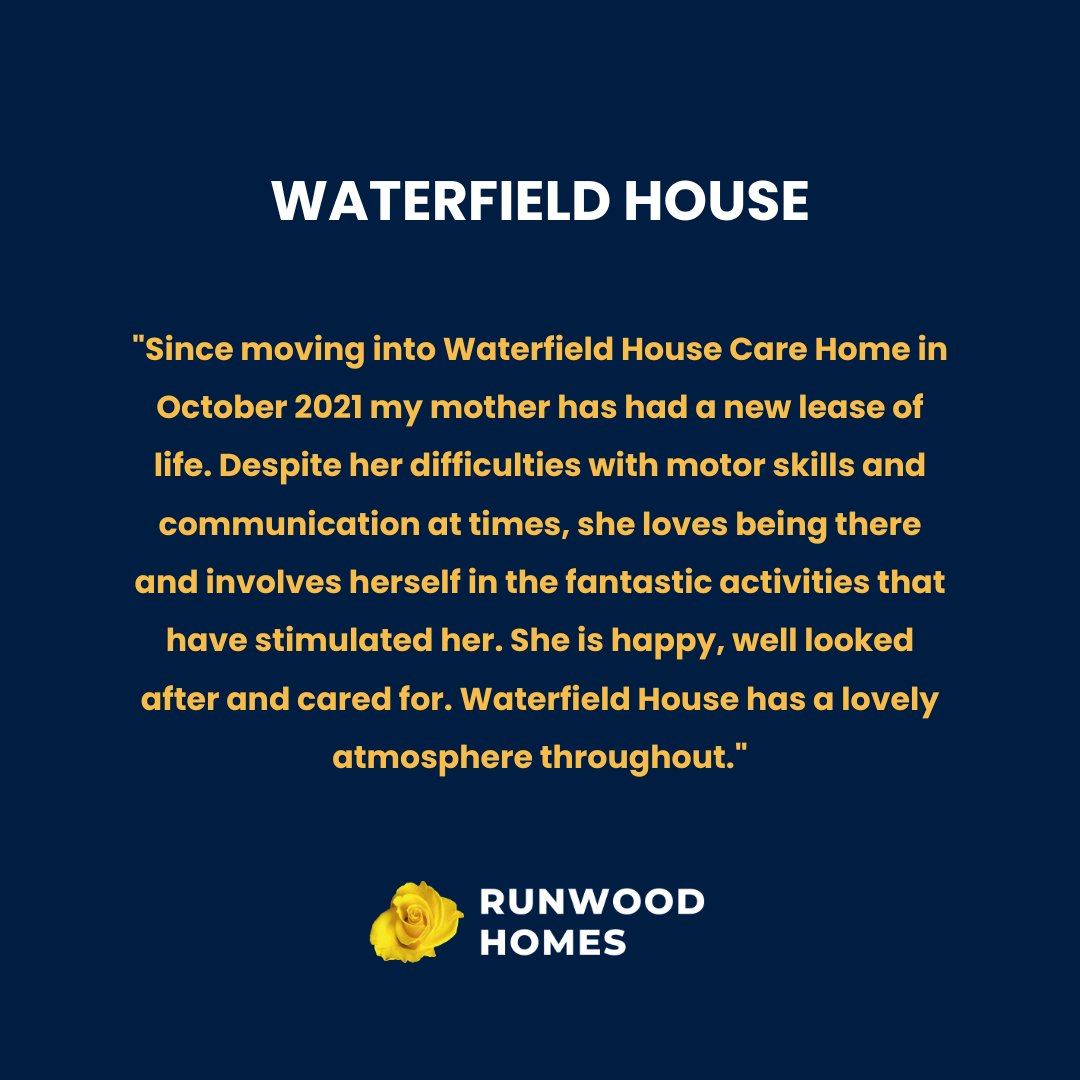 A lovely review for Waterfield House care home in Hadleigh! ✨⁠
.⁠
.⁠
.⁠
#runwood #runwoodhomes #review #testimonial #feedback #care #carehome #careuk #caresector #residentialcare #socialcare #dementiacare