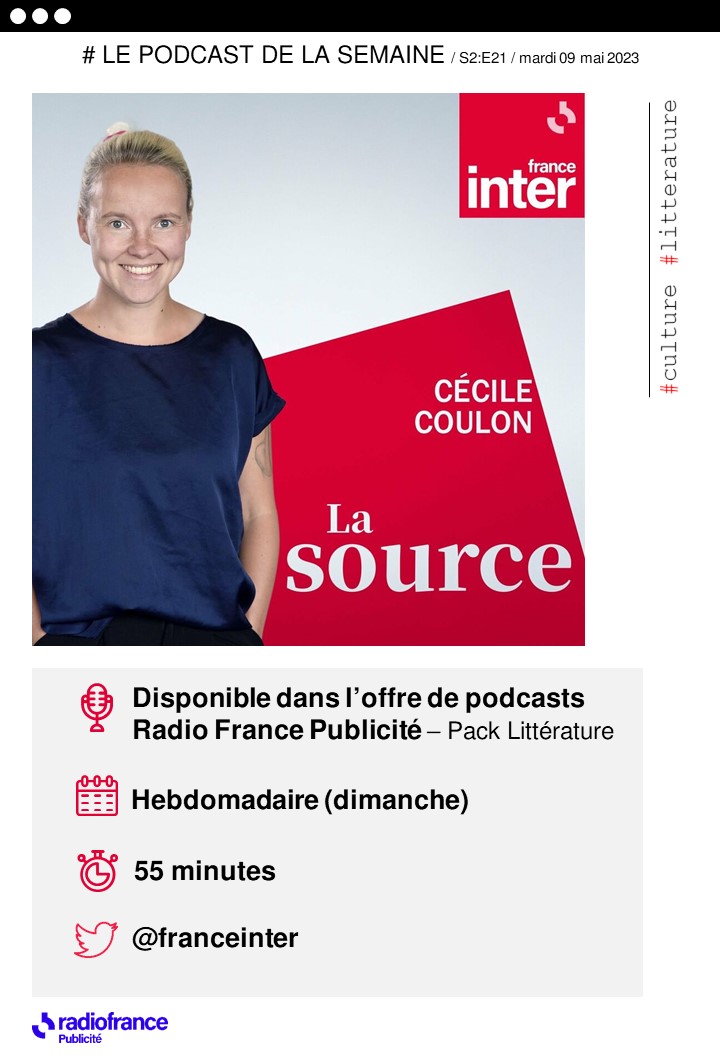 🎙️Le podcast de la semaine
La Source sur <a href="/franceinter/">France Inter</a> par Cécile Coulon

D’où vient l’inspiration ? Où les livres ont-ils été pensés ? La source propose aux auditeurs d’entendre celles et ceux qui font la littérature expliquer comment tout a commencé.

radiofrance.fr/franceinter/po…