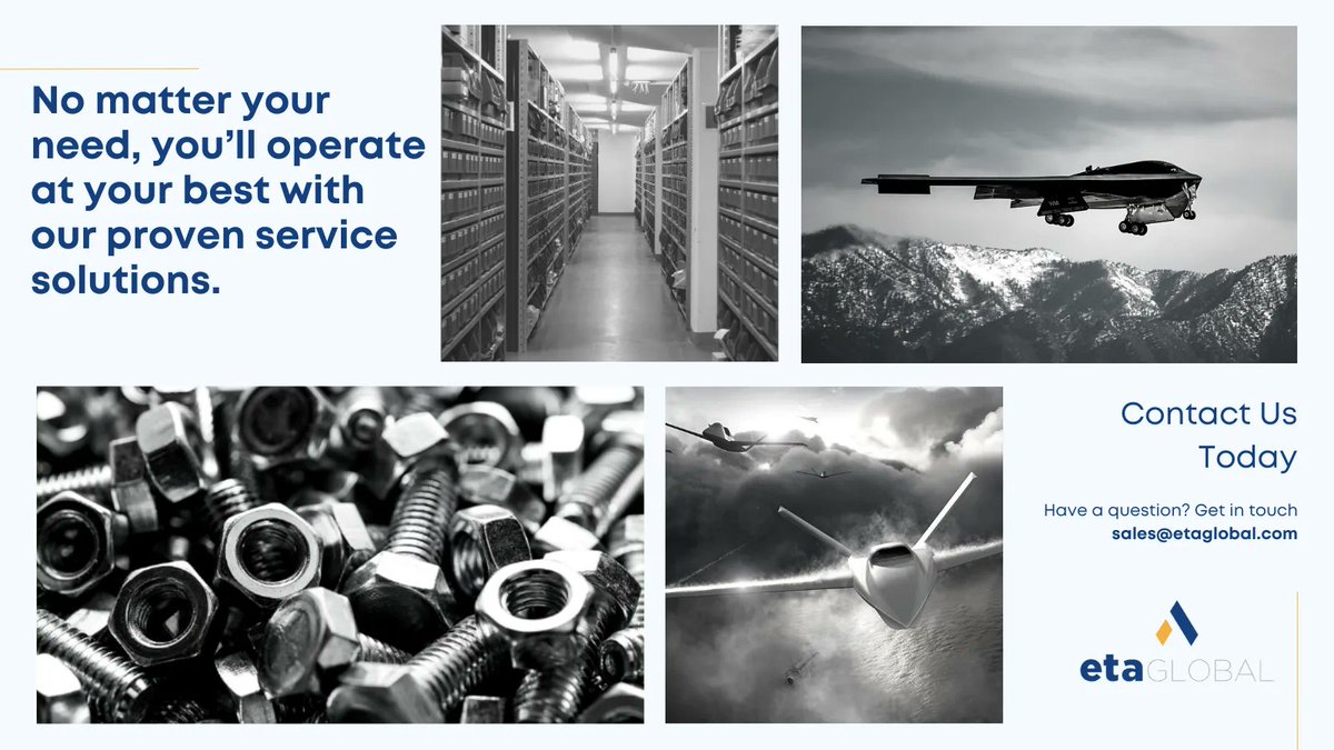 No matter your need, you’ll operate at your best with our proven service solutions. 
Contact us at sales@etaglobal.com or via www.etaglobal.comto find your solutions today!
#etaGLOBAL #Services #Solutions #sales #aerospace #Defense #AerospaceSales #AerospaceSolutions
