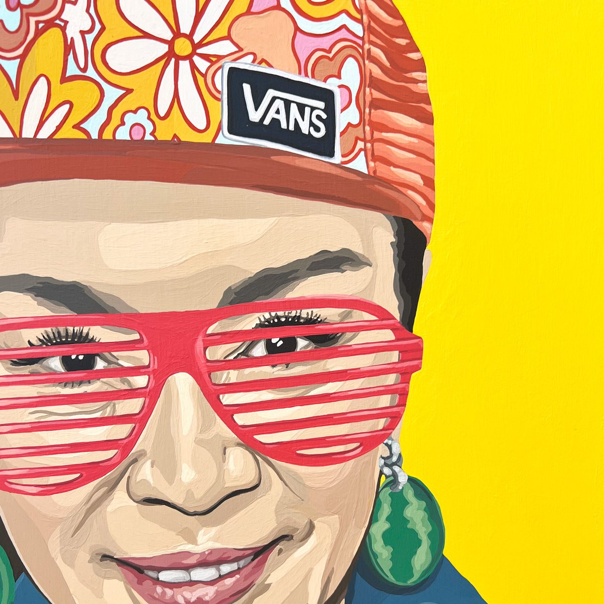 Recently completed (well almost - a few tiny adjustments remaining) painting of Michelle Yeoh - as yet untitled!

12x12” acrylic on wood panel 

Name suggestions, anyone?