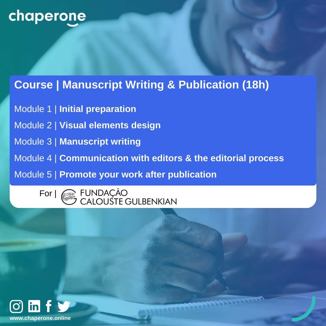 Chaperone (@chaperoneonline) on Twitter photo We concluded another round of our Course on ''Manuscript Writing & Publication'' for researchers from PALOP - <a href="/FCGulbenkian/">Fundaรงรฃo Calouste Gulbenkian</a>
Thank you to our Trainers Joana Moscoso, Catarina Seabra, Gil Costa, Pedro Moura Alves, Faustin Kamena, Ana Mateus, Juan Sarasua.
chaperone.online/for-institutioโฆ We concluded another round of our Course on ''Manuscript Writing & Publication'' for researchers from PALOP - <a href="/FCGulbenkian/">Fundaรงรฃo Calouste Gulbenkian</a>
Thank you to our Trainers Joana Moscoso, Catarina Seabra, Gil Costa, Pedro Moura Alves, Faustin Kamena, Ana Mateus, Juan Sarasua.
chaperone.online/for-institutioโฆ
