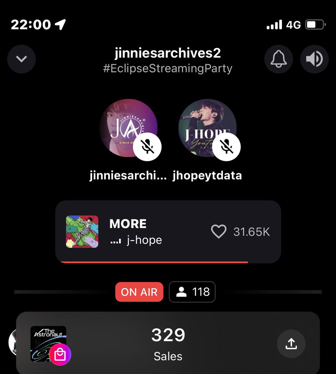 jin_rj_moon's tweet photo. @jinniesarchives @jhopeytdata @STATIONHEAD ECLIPSE STREAMING PARTY
#EclipseStreamingParty
#TheAstronaut #๋ฐฉํ์๋
๋จ์ง #BTSJIN #JIN #์ง https://t.co/RH55KBLhhO