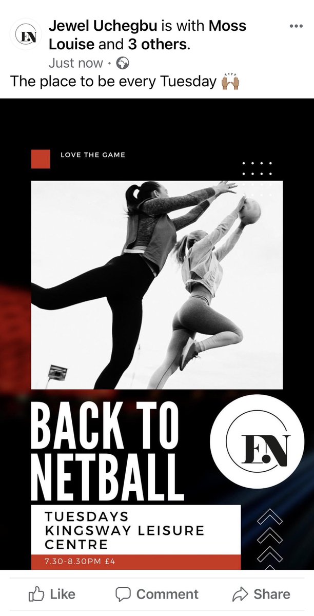 Back to Netball every Tuesday in Kingsway is BACK 🙌🏽 Don’t miss out join us tonight 7.30-8.30pm 🏃🏽‍♀️🏐