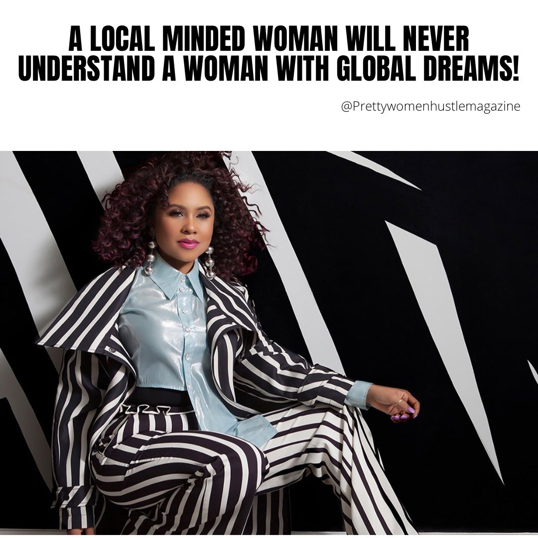 Listen: local minded thinkers will never understand the mindset of a woman whose mind goes Global! Sis your Global, don't localize your thinking 💯💕 #shemeansbusiness #beingboss #myownboss #angelayee