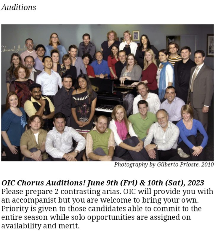 OperainConcert's tweet image. #Audition Notice! 

VOICEBOX:OPERA IN CONCERT is holding #Chorus auditions for our 2023-2024 ALL #VERDI season. 

June 9 &amp;amp; 10, 2023
Edward Jackman Centre 

Head over to our website for details and to sign up. 

#opera #Toronto #thesix #the6ix #TOArts #ArtsON #SupportTheArts