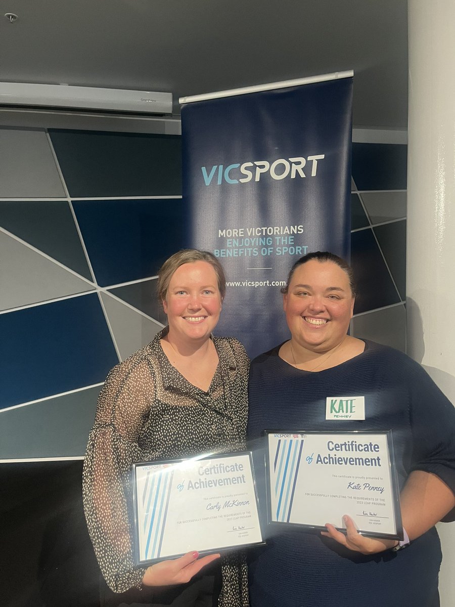 emjaya's tweet photo. Great to be a part of @vicsportAU LEAP graduation this afternoon, congrats to the newest cohort of fantastic women in sport, graduating today and particularly our wonderful LSV participants, Carly &amp; Kate! Great program to be involved in well done VicSport! ❤️💛👊🏻 @LifeSavingVic https://t.co/eUXH0eIzCF
