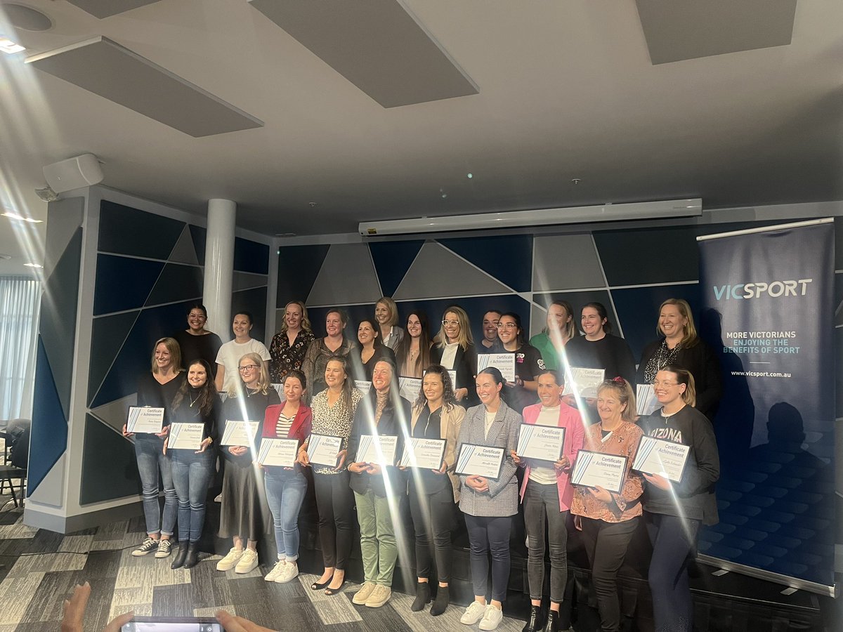 emjaya's tweet photo. Great to be a part of @vicsportAU LEAP graduation this afternoon, congrats to the newest cohort of fantastic women in sport, graduating today and particularly our wonderful LSV participants, Carly &amp; Kate! Great program to be involved in well done VicSport! ❤️💛👊🏻 @LifeSavingVic https://t.co/eUXH0eIzCF