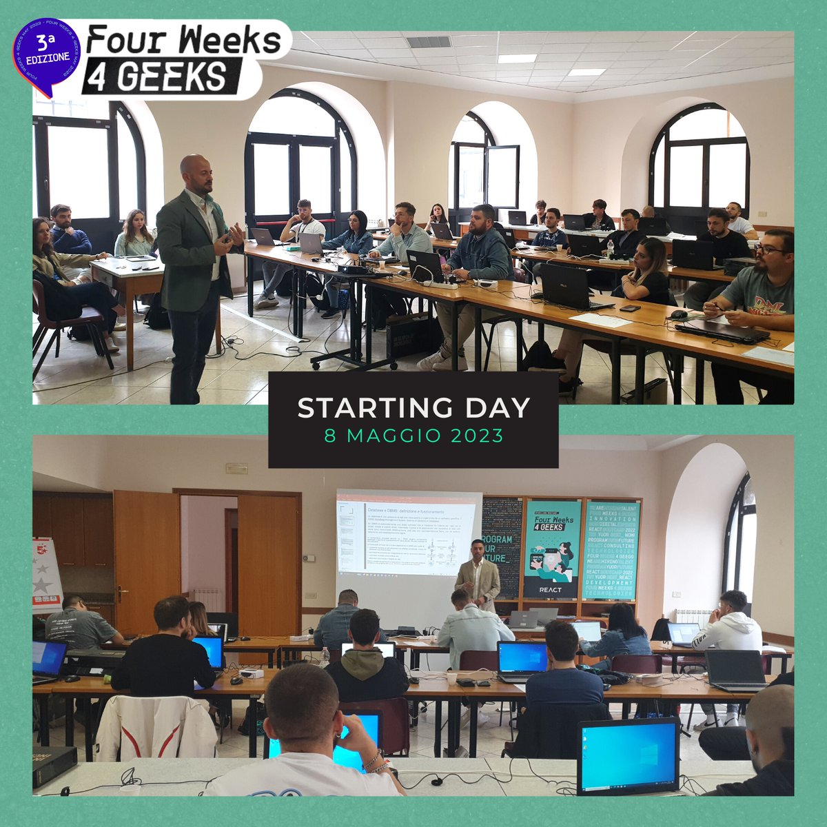 ReactConsulting's tweet image. 🏁 La settimana si apre con l'annuncio della partenza di Four Weeks 4 Geeks (aka #FW4G), il bootcamp organizzato da React Consulting per formare i #programmatori e #sviluppatori
Per tutte le info ➡️ bit.ly/FW4G_3a_edizio…
#programming #programyourfuture #ITrecruitment