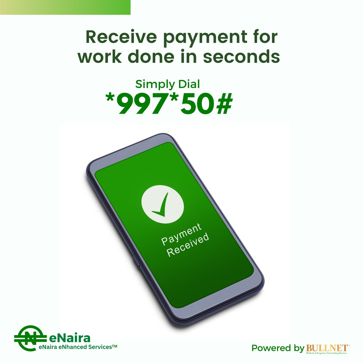 BullnetE's tweet photo. With eNaira, there’s never a delay in transfer.

Send money to your vendors in seconds🙌

Simply dial *997*50# to start now.

#enaira #sendmoneyonline #sendmoneynow #fastpayments #receivemoney #bullnet C https://t.co/D7tJhdPpRg