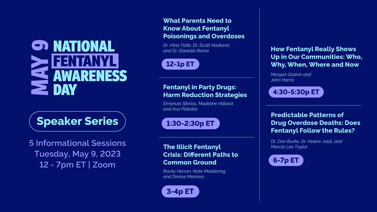 Today is National Fentanyl Awareness Day! Check out this line up of speakers and become better informed. #JustSayKnow #NationalFentanylAwarenessDay