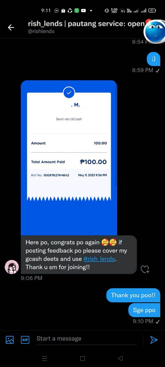 Ddeonu_feels's tweet photo. Tysm for the smooth transaction po!! Ty po sa pa ga!
#rish_lends https://t.co/f6jUwmpfon
