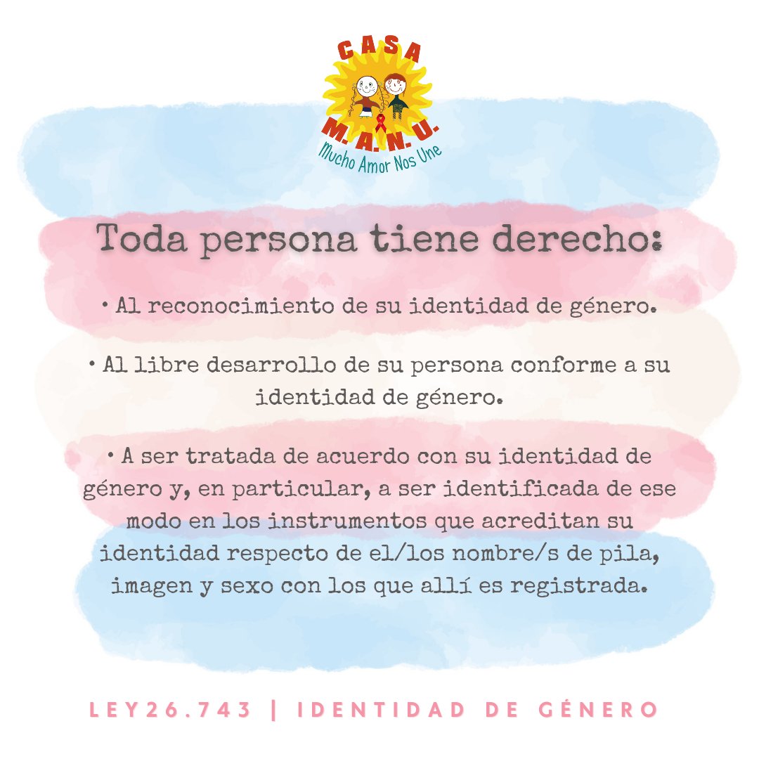La #identidaddegenero es la vivencia interna e individual del género tal como cada persona la siente, la misma puede corresponder o no con el sexo asignado al nacer.  El 9 de Mayo de 2012 se sancionó la Ley de Identidad de Género. Respetá la ley. Respetá nombres y pronombres.