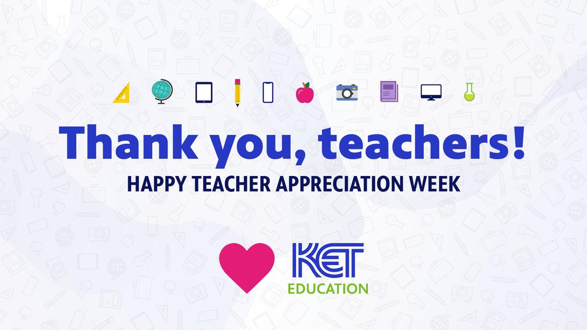 EducationKET's tweet image. Teachers – THANK YOU for everything you do to support and nurture Kentucky's learners! KET Education is honored to partner with teachers from around Kentucky every day! #TeacherAppreciationWeek #ThankATeacher