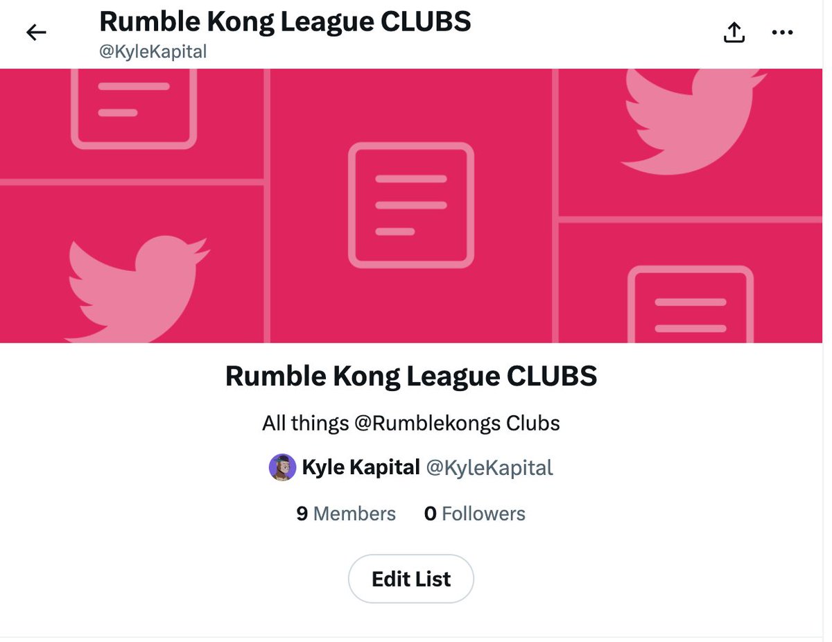 Created a list for @rumblekongs clubs!! Who's missing???

x.com/i/lists/165591…

<a href="/BCKamikazes/">BC Kamikazes RKL $FAME</a> <a href="/coastalkongclub/">Coastal Kong Club</a> <a href="/SurfCityKongs/">Surf City Kongs 🌊🏀 RKL $FAME</a> <a href="/KongcreteJungle/">KongcreteJungleBC</a> <a href="/KongCityKings/">The Kong City Kings</a> <a href="/The100ClubRKL/">The 100 Club</a> <a href="/SeaSuperKongs/">Seattle SuperKongs</a> <a href="/KongSota/">KongSota RKL Club | Mill City Madness</a>