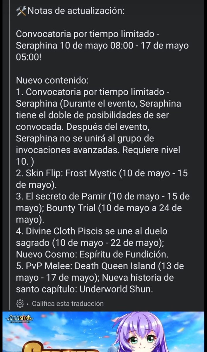 caxstreamer's tweet photo. Actualización del server global
#saintseiya
#saintseiyakotz
#聖闘士ライコス
#聖闘士星矢ライジングコス
#SAINTSEIYAAWAKENING https://t.co/TRv6bNsC4v