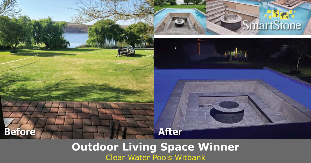 SmartStoneSA's tweet photo. The installer, Clear Water Pools Witbank, innovatively considered the prevalent South African climate in designing and installing this sunken, pool surrounded boma area.

#SmartStoneSA #ClearWaterPoolsWitbank #InstallerCompetition #InstallerOfTheYear2022 #Competition #Prizes https://t.co/NCj1lxSBaT