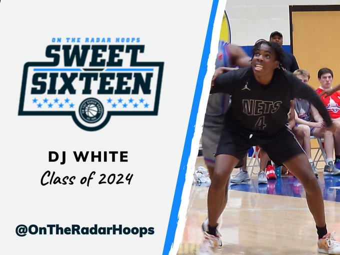 OntheRadarHoops's tweet photo. '24 F DJ White is a worker with the Atlanta Nets. 

He is a multi-positional guy with size and agility. 

The full evaluation with @BracketSage here from Sweet 16 Session I: 
https://t.co/CmP5tz77fX https://t.co/93wQzEZMEQ
