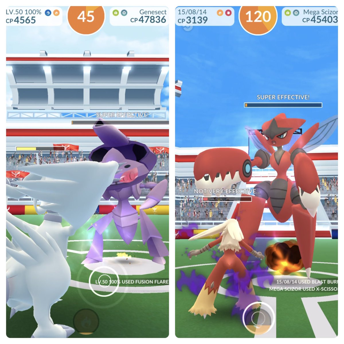 IvanEspinozaSR's tweet photo. LETS GOOO!!! Solo Weather Boosted Genesect & Mega Scizor Raid World Records achieved!! Iโm so happy to get these killer times and canโt wait till they come back!
End button times:
Genesect - 47 Seconds
Mega Scizor - 121 Seconds
#pokemongo #raidchallenge #PokemonGoRaids #mewow https://t.co/pLbGFzl7Ov