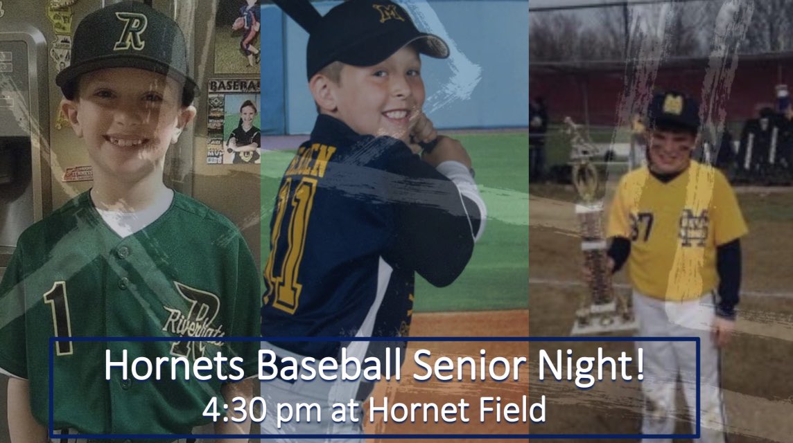 What a night it will be…Alex, Brady and Aiden have been pillars in our program over the last 4 years! 

Come out and help us celebrate these guys at 4:30 pm today. Game starts at 5 pm. 
#TeamGuy
@HornetsInGame