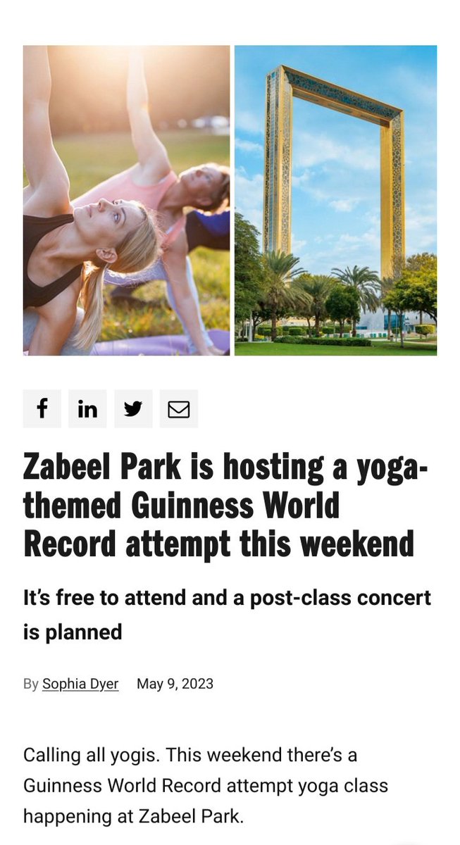 isd0542's tweet photo. Yogis aufgepasst!

Lust ins #Guinness Buch der #Rekorde zu kommen?

Der #Rekord wird für die größte Anzahl von Nationalitäten angestrebt, die an einem int. Yoga-Event teilnehmen. Der aktuelle Rekord von #Katar, liegt bei 144.

#Joga #Yoga #GuinnessBuch #Dubai #YogaDubai #Gratis https://t.co/qc77exNlSj