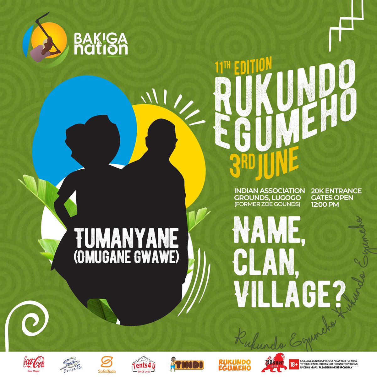 Tumanyane • niwe oha? 

Quote with your Name, Clan & Village. 

Tag your friends, let’s show our solidarity and love for each other. 

#MyStory #OmuganeGwawe 
#3rdJune • #11thEdition
#RukundoEgumeho11
#BakigaNation
#CelebrationOfOurCulture