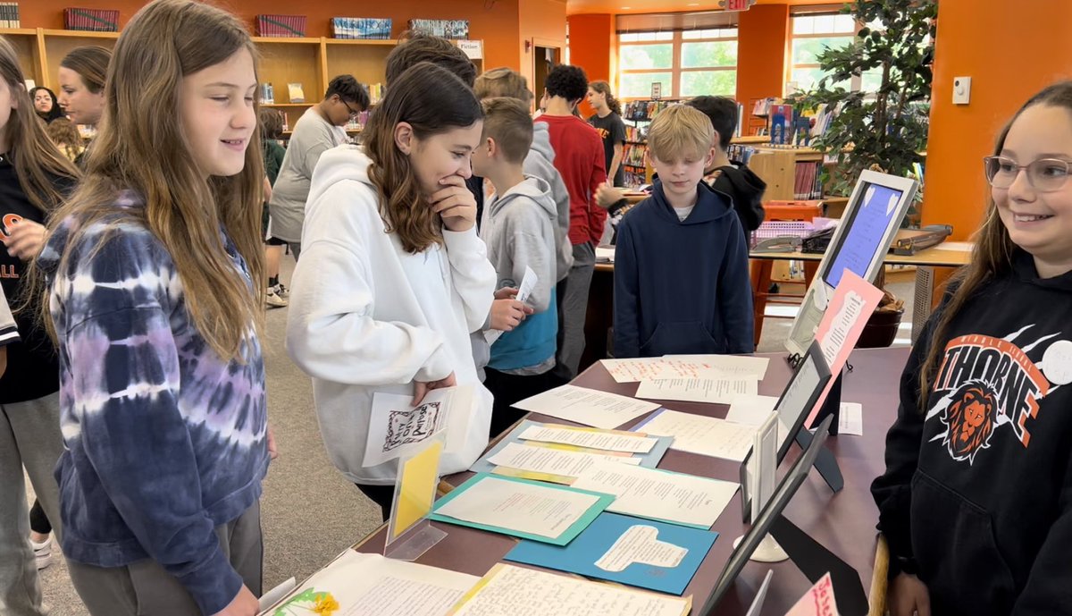 Jackie Fitzpatrick (@mrsfitzteach) on Twitter photo 6th graders participated in Poetry on Purpose - a showcase for their poetry. We had different types of student generated poems on display along with some reciting & performing. We incorporated band members thanks to @DAngeloBAND <a href="/Mrs_Boeh/">Kassandra Boehmer</a> <a href="/thorne_ms/">Thorne Middle School</a> #mtpspride #180waylionslead 6th graders participated in Poetry on Purpose - a showcase for their poetry. We had different types of student generated poems on display along with some reciting & performing. We incorporated band members thanks to @DAngeloBAND <a href="/Mrs_Boeh/">Kassandra Boehmer</a> <a href="/thorne_ms/">Thorne Middle School</a> #mtpspride #180waylionslead