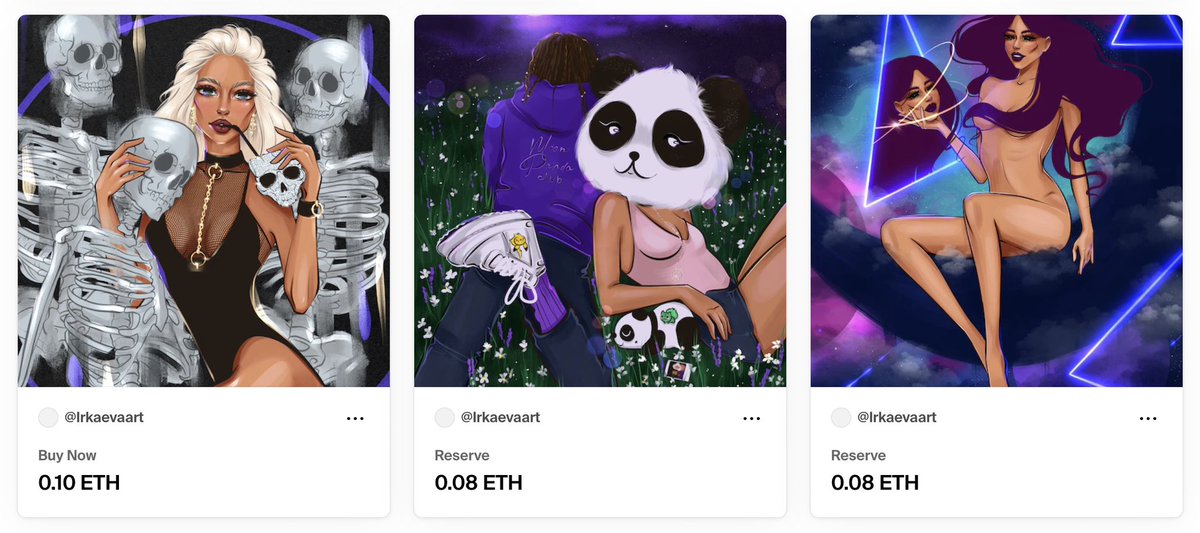 Three “The Inner Show” collection pieces…
Only three
Only 0.08 $ETH reserve

Gas is going low. It’s a chance to grab it ⚡️

“𝑳𝑰𝑻𝑻𝑳𝑬 𝑺𝑬𝑪𝑹𝑬𝑻𝑺”
“𝑪𝑶𝑺𝑴𝑰𝑪 𝑪𝑶𝑵𝑵𝑬𝑪𝑻𝑰𝑶𝑵”
“𝑻𝑶𝑷 𝑶𝑭 𝑻𝑯𝑬 𝑾𝑶𝑹𝑳𝑫”

🔗 foundation.app/collection/the…

#cryptoart #nftart
