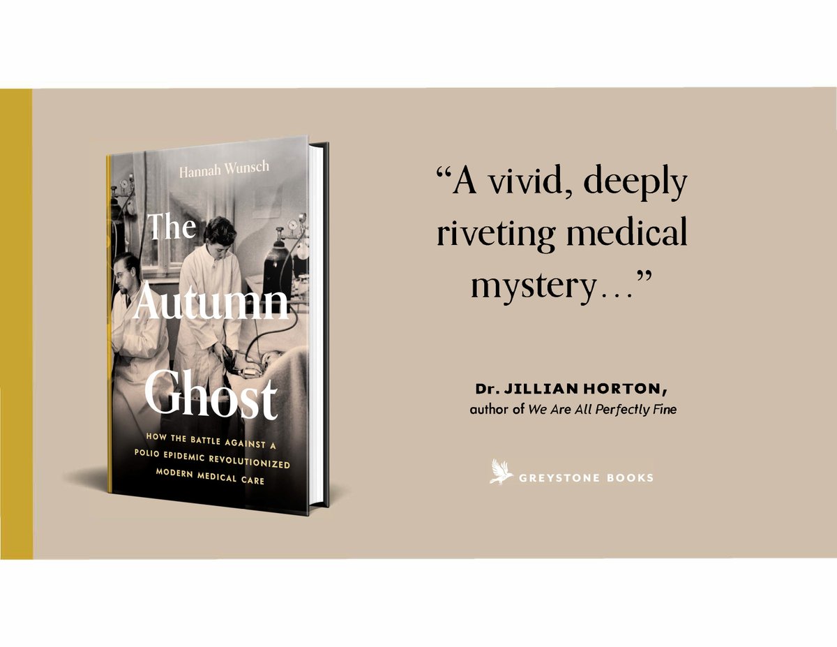 Publication day for The Autumn Ghost!
Thanks to <a href="/greystone/">Greystone</a> <a href="/Inkwellmgmt/">InkWell Management</a> and so many fellow writers for all the support

An important story from medical history #polio #ICU #mechvent #ironlung #vaccineswork #disabilityinclusion 

Links to order hannahwunsch.com/index.html
