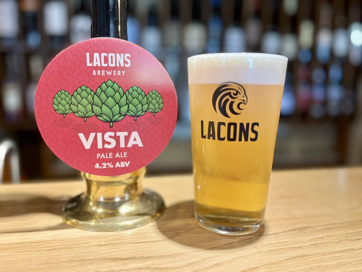 LaconsBrewery's tweet photo. VISTA 😋 is out now & tasting amazing!
A smooth 4.2% pale ale packed full of brand new Vista hops.
We’re one of the first brewers in the UK to use this new modern American hop.
⚠️ Beware its dangerously quaffable!
#newbeer #newhop #outnow #norfolk #suffolk #cambridge #essex https://t.co/SaoUn2p5nu