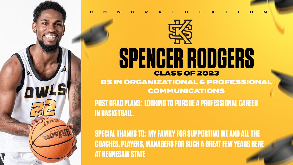 KSUOWLSMBB's tweet photo. It's Graduation Week and we have THREE Owls who will be walking at the ceremonies, starting with Spencer Rodgers ππ
#HootyHoo π¦π #KSUGrad π https://t.co/blIjKf5Keo