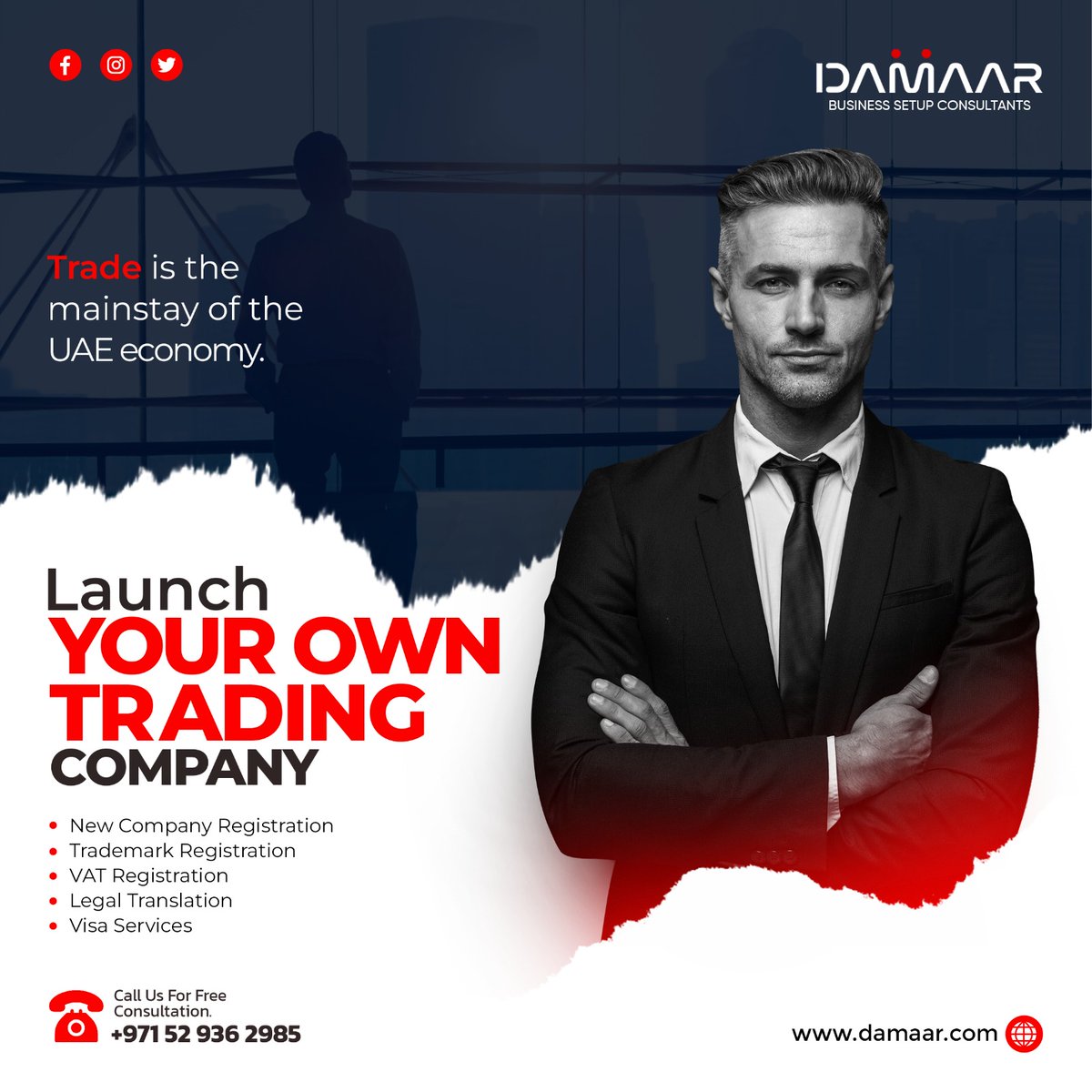 damaaruae's tweet photo. Launching your own trading company in Dubai?
If you were unsure of how to begin a general trading company in Dubai but were going to do so, we made it simpler for you.

Consult with our experts today.
📞:  +971 529362985
📧: info@damaar.com
💻: https://t.co/1YdiMewnzr https://t.co/bxhdjhrSwW