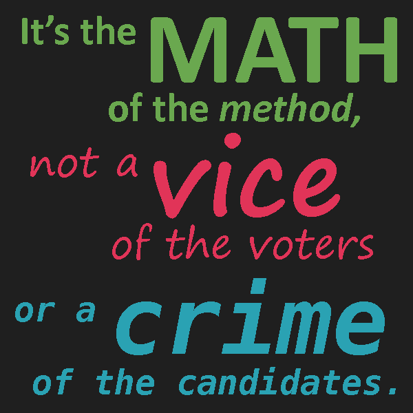 TheEqualVote's tweet photo. Sometimes it seems like voters are crazy, voting in politicians that don't represent them well. But it's not their fault. Choose-one-voting is broken. With STAR Voting, Approval Voting, or Ranked Robin, voters can vote their conscience safely. https://t.co/yVGcWzoySm