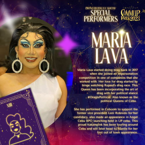 commupcebu's tweet photo. Catch Daphne Westwood, Maria Lava and Neonique and their performances on May 13, 2023 at the Performing Arts Hall! ✨✨
❗❗❗ Don’t have tickets yet? Grab them here! ❗❗❗
https://t.co/n6iqBDgCAl
https://t.co/n6iqBDgCAl
https://t.co/n6iqBDgCAl
#COMMUPWeek2023
#BeyondCosmos https://t.co/snTbZi6tH9