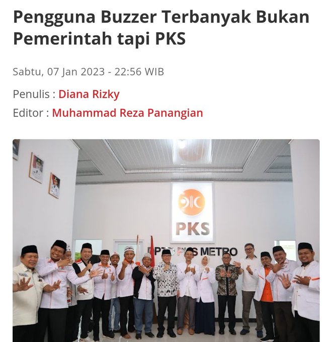 DoankWarto's tweet photo. Pengguna BuzzerRp ternyata BUKAN Pemerintah, tapi PKS .
Jumlah buzzernya mencapau 2 juta, buzzer mereka dinamakan Pasukan REDI (Relawan Digital).

Tugas mereka nyinyir thd pemerintah. https://t.co/IThB3CLdsA