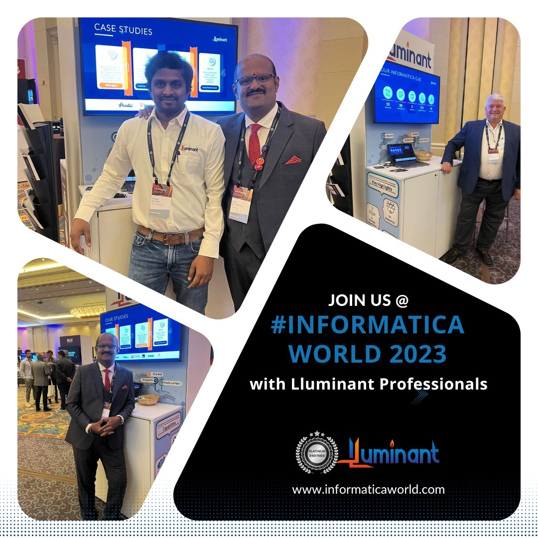 Welcome to #InformaticaWorld 2023! 🔥🎉
The main event starting soon!!!

Visit Lluminant Booth (B6) to discuss “How Lluminant Can Bring Your Data To Life Using Informatica”.

#bronzesponsor #PlatinumPartner #InformaticaWorld2023 #MDM #informaticaMDM #informaticaIDM