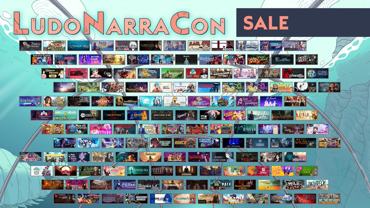Final 24 hours to check out the massive #LudoNarraCon narrative games sale on Steam! Very proud of the amazing games we were able to feature this year - grab them while they're still on sale over at store.steampowered.com/sale/ludonarra…