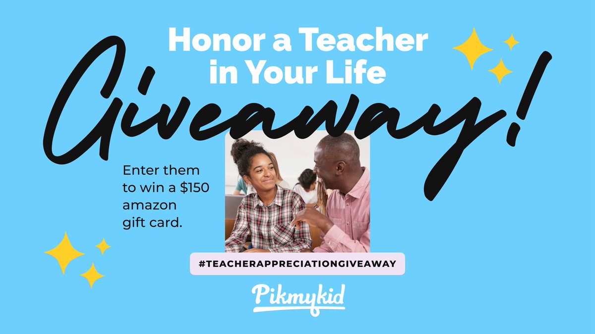 💙We love supporting teachers, not just during #teacherappreciationweek , but every day of the year!🙌🏾

But to celebrate this week, enter a teacher to WIN a $150 amazon gift card by:
1️⃣ RT &amp; tag them
2️⃣ Following Pikmykid

#pikmykid #giveaway #teacherappreciationday #teacherlove