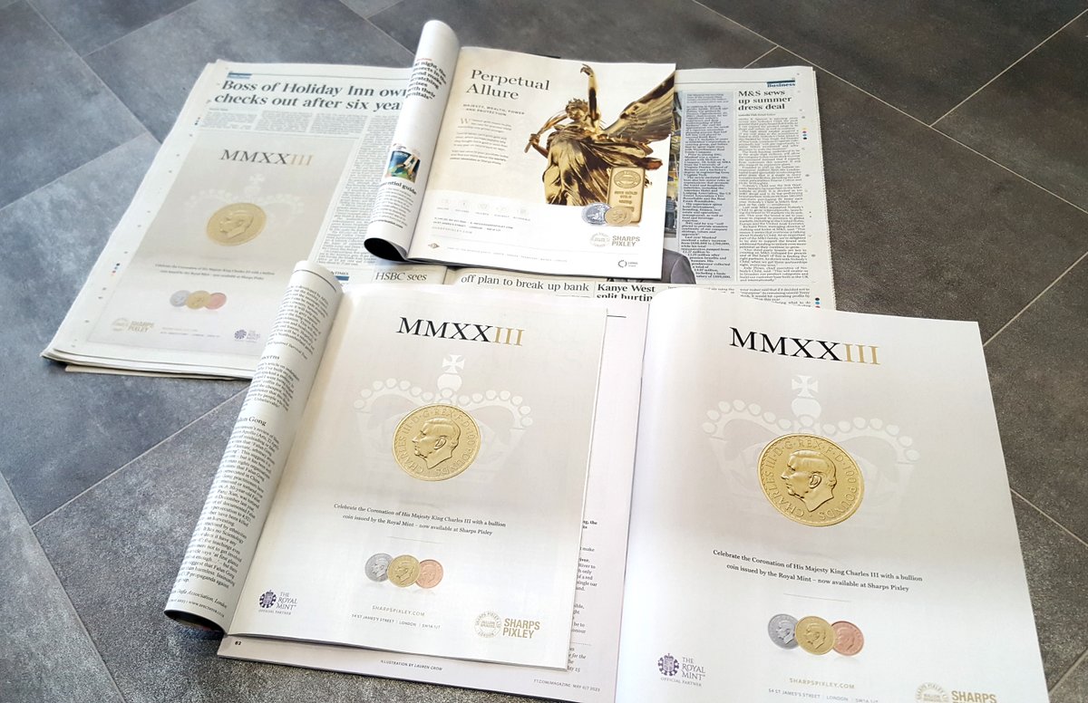 DriveStudio's tweet image. Nice to see our advertising for client Sharps Pixley filling national newspapers and magazines this Coronation weekend. 😍🪙🪙🪙