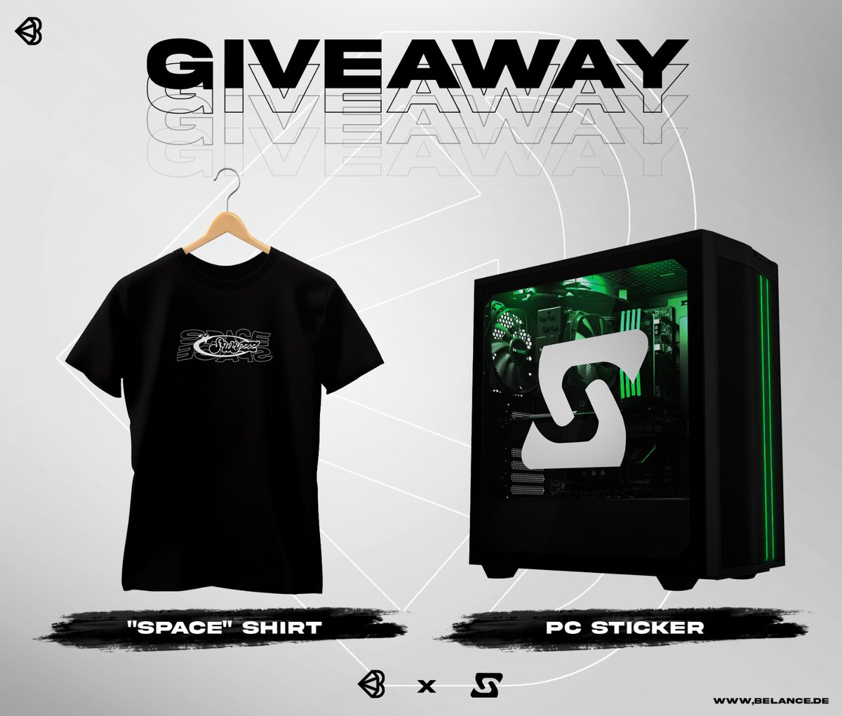 ‼️ SWYZZ x BELANCE GIVEAWAY! ‼️

🔥| 1x "SPACE" SHIRT + 1x SWYZZ STICKER |🔥

How to enter?🤔

✅| follow <a href="/TeamSwyzz/">Team Swyzz</a> &amp; <a href="/CTBelance/">Belance Apparel👕🎮</a> 
✅| ❤️ &amp; ♻️
✅| @ 2 friends

⏰| End: Sunday 6 p.m

#liveSwyzz✨
